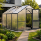 Gewächshaus 9,59m² aus Aluminium und 16mm Polycarbonatplatten Nelke III - anthrazit-grau - KGT