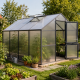 Gewächshaus 12,74m² aus Aluminium und 16mm Polycarbonatplatten Nelke IV - anthrazit-grau - KGT