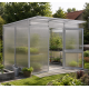Gewächshaus mit Pultdach 6,06m² aus Aluminium und 16mm Polycarbonatplatten Santini II - pressblank - KGT