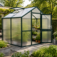 Gewächshaus 5,06m² aus Aluminium und 16mm Polycarbonatplatten Iris II - grün - KGT