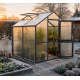 Gewächshaus 5,06m² aus Aluminium und 16mm Polycarbonatplatten Iris II - anthrazit-grau - KGT