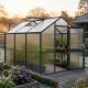 Gewächshaus 7,53m² aus Aluminium und 16mm Polycarbonatplatten Iris III - grün - KGT