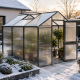 Gewächshaus 7,53m² aus Aluminium und 16mm Polycarbonatplatten Iris III - anthrazit-grau - KGT