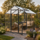 Gewächshaus 7,53m² aus Aluminium, 4mm Sicherheitsglas und Polycarbonatplatten Aptasia III - anthrazit-grau - KGT