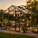 Gewächshaus 12,74m² aus Aluminium, 4mm Sicherheitsglas und Polycarbonatplatten Ortasia IV - anthrazit-grau - KGT