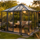 Gewächshaus 9m² aus Aluminium und 4mm Sicherheitsglas PaviLux - anthrazit-grau - KGT