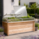 Frühbeetaufsatz aus Aluminium und 6mm Polycarbonat für Hochbeet 210 – blank – KGT