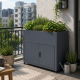 Hochbeet aus verzinktem Stahl – anthrazit-grau – mit Aufbewahrungsfach – UrbanGrow M – KGT