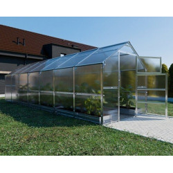 Gewächshaus Bernard 235x700cm aus verzinktem Stahl und 4mm Polycarbonatplatten – Klasika