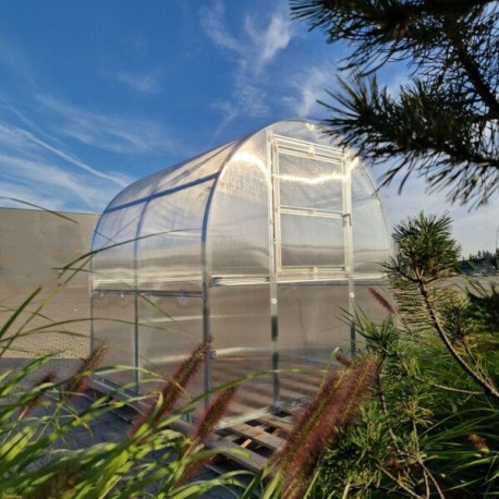 Gewächshaus Slim 200x200cm aus verzinktem Stahl und 6mm Polycarbonatplatten – Klasika