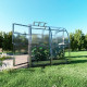Gewächshaus Slim 200x200cm aus verzinktem Stahl und 6mm Polycarbonatplatten – Klasika