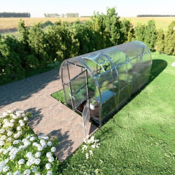 Gewächshaus Slim 200x400cm aus verzinktem Stahl und 4mm Polycarbonatplatten – Klasika