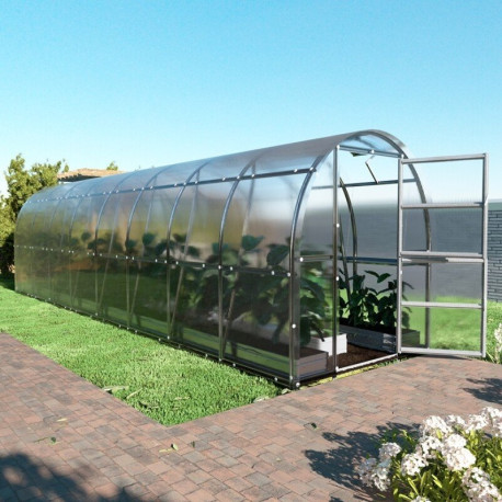 Gewächshaus Slim 200x800cm aus verzinktem Stahl und 4mm Polycarbonatplatten – Klasika