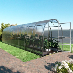 Gewächshaus Slim 200x800cm aus verzinktem Stahl und 6mm Polycarbonatplatten – Klasika