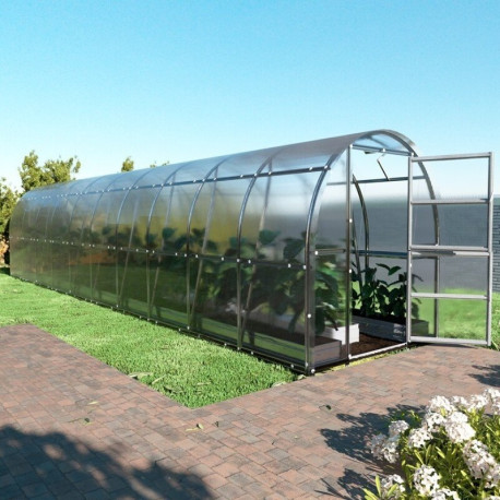 Gewächshaus Slim 200x1000cm aus verzinktem Stahl und 4mm Polycarbonatplatten – Klasika