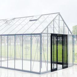 Bausatz für Zusatzhintertür mit niedriger Schwelle für Aluminium- und Glasgewächshäuser Royale, Breite 366 cm - Green Protect