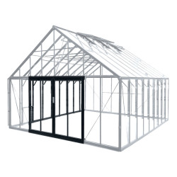 Bausatz für Zusatzhintertür mit niedriger Schwelle für Aluminium- und Glasgewächshäuser Royale, Breite 494 cm - Green Protect
