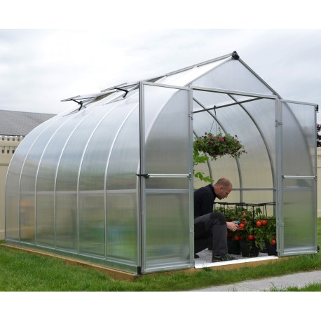 Gewächshaus 8,86m² silbergrau aus Aluminium und Polycarbonat 6mm Bella - Canopia by Palram