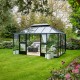 Gewächshaus anthrazit Grand Oase 13m² Aluminium und 3mm Sicherheitsglas - Juliana