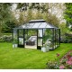 Gewächshaus anthrazit Grand Oase 13m² Aluminium und 3mm Sicherheitsglas - Juliana