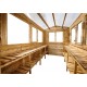 Gewächshaus aus Holz 6m² braun, Wandstärke 28mm - Gardy Shelter