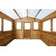 Gewächshaus aus Holz 9m² braun, Wandstärke 28mm - Gardy Shelter