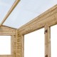 Gewächshaus aus Holz 9m² braun, Wandstärke 28mm - Gardy Shelter