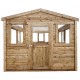 Gewächshaus aus Holz 9m² braun, Wandstärke 28mm - Gardy Shelter