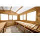 Gewächshaus aus Holz 9m² braun, Wandstärke 28mm - Gardy Shelter