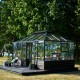 Gewächshaus für Mauerfundament Grand Oase 13m² anthrazit Aluminium und 3mm Sicherheitsglas - Juliana