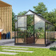 Gewächshaus Venus 6,2m² schwarz aus Aluminium und 3mm Sicherheitsglas - Vitavia