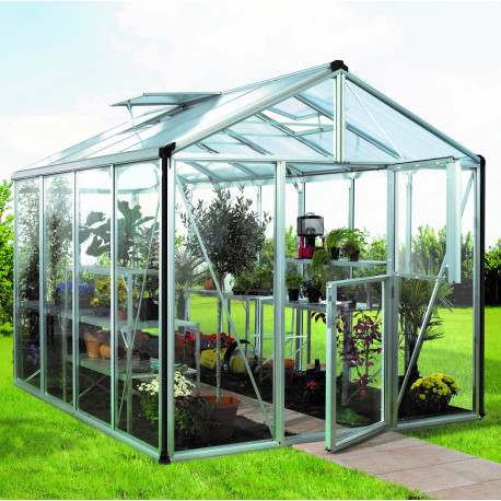Gewächshaus Zeus 8100 aus Aluminium, 3mm Sicherheitsglas und 10mm Polycarbonatplatten - Vitavia