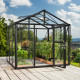 Gewächshaus Zeus 6200 schwarz aus Aluminium, 3mm Sicherheitsglas und 10mm Polycarbonatplatten - Vitavia