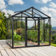 Gewächshaus Zeus 6200 schwarz aus Aluminium, 3mm Sicherheitsglas und 10mm Polycarbonatplatten - Vitavia