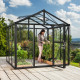 Gewächshaus Zeus 6200 schwarz aus Aluminium, 3mm Sicherheitsglas und 10mm Polycarbonatplatten - Vitavia