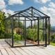 Gewächshaus Zeus 8100 schwarz aus Aluminium, 3mm Sicherheitsglas und 10mm Polycarbonatplatten - Vitavia