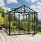 Gewächshaus Zeus 8100 schwarz aus Aluminium, 3mm Sicherheitsglas und 10mm Polycarbonatplatten - Vitavia