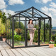 Gewächshaus Zeus 8100 schwarz aus Aluminium, 3mm Sicherheitsglas und 10mm Polycarbonatplatten - Vitavia