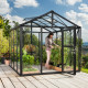 Gewächshaus Zeus 8100 schwarz aus Aluminium, 3mm Sicherheitsglas und 10mm Polycarbonatplatten - Vitavia