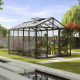 Gewächshaus Zeus 10000 schwarz aus Aluminium, 3mm Sicherheitsglas und 10mm Polycarbonatplatten - Vitavia