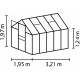 Gewächshaus Venus 6,2m² schwarz aus Aluminium und 3mm Sicherheitsglas - Vitavia