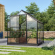Gewächshaus Venus 3,8m² schwarz aus Aluminium und 3mm Sicherheitsglas - Vitavia