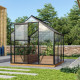 Gewächshaus Venus 3,8m² schwarz aus Aluminium und 3mm Sicherheitsglas - Vitavia