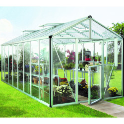 Gewächshaus Zeus 15700 aus Aluminium, 3mm Sicherheitsglas und 10mm Polycarbonatplatten - Vitavia