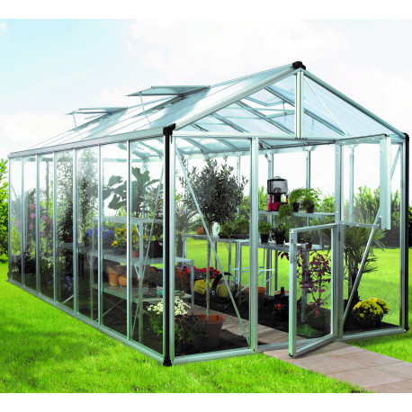 Gewächshaus Zeus 13800 aus Aluminium, 3mm Sicherheitsglas und 10mm Polycarbonatplatten - Vitavia