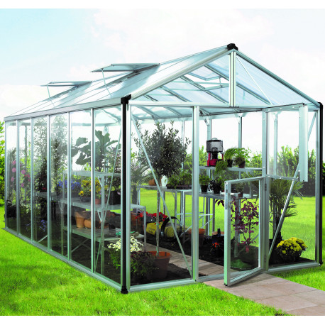 Gewächshaus Zeus 11900 aus Aluminium, 3mm Sicherheitsglas und 10mm Polycarbonatplatten - Vitavia