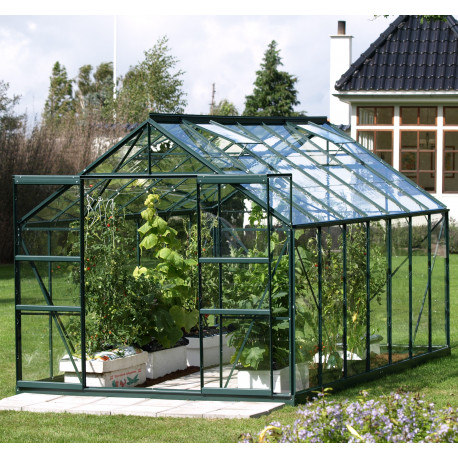 Gewächshaus Mars 11,5m² smaragd aus Aluminium und 3mm Sicherheitsglas - Vitavia