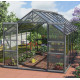 Gewächshaus Mars 11,5m² schwarz aus Aluminium und 3mm Sicherheitsglas - Vitavia