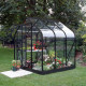 Gewächshaus Orion 3,8m² schwarz aus Aluminium und 3mm Sicherheitsglas - Vitavia