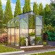 Gewächshaus Orion 3,8m² schwarz aus Aluminium und 3mm Sicherheitsglas - Vitavia
